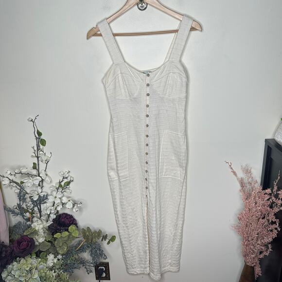 FREE PEOPLE Beach Lafayette Midi Dress Ivory White Sz S $108 {3V16} - Picture 2 of 6